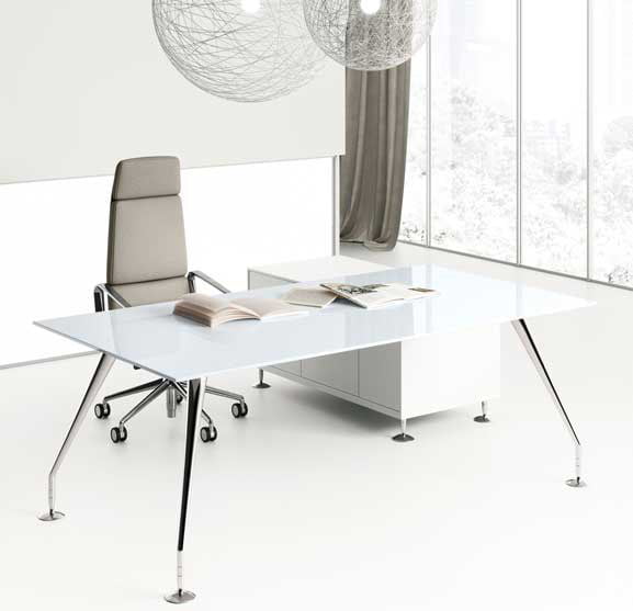 Enosi Executive Glass Desk Bt Office, Modern Office Furniture Glass Desk
